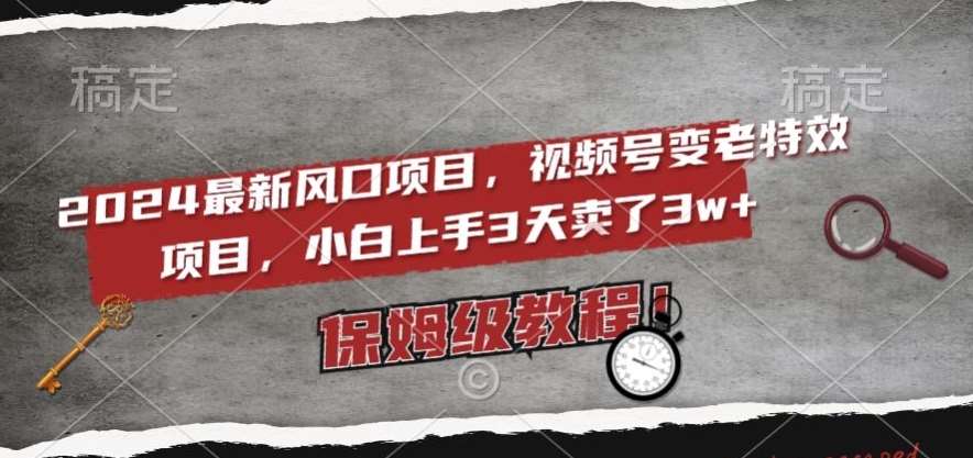 2024最新风口项目，视频号变老特效项目，电脑小白上手3天卖了3w+，保姆级教程【揭秘】-问小徐资源库