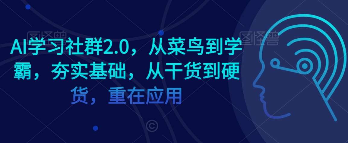 AI学习社群2.0，从菜鸟到学霸，夯实基础，从干货到硬货，重在应用-问小徐资源库