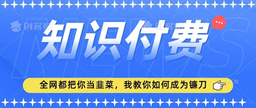 2024最新知识付费项目，小白也能轻松入局，全网都在教你做项目，我教你做镰刀【揭秘】-问小徐资源库
