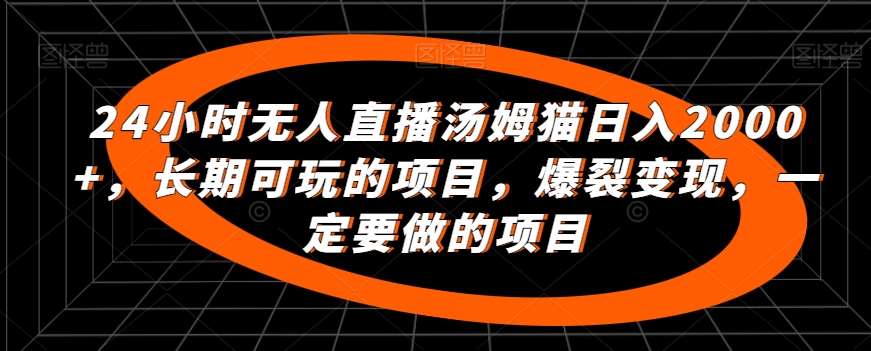 24小时无人直播汤姆猫日入2000+，长期可玩的项目，爆裂变现，一定要做的项目【揭秘】-问小徐资源库