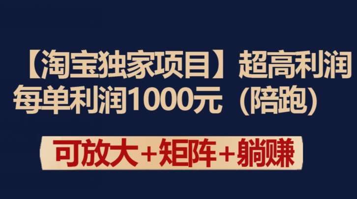 【淘宝独家项目】超高利润：每单利润1000元【揭秘】-问小徐资源库