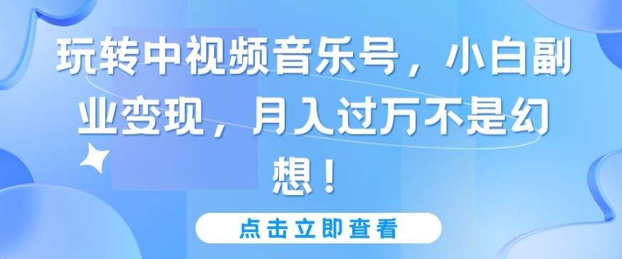 玩转中视频音乐号，小白副业变现，月入过万不是幻想【揭秘】-问小徐资源库