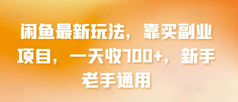 闲鱼最新玩法，靠买副业项目，一天收700+，新手老手通用【揭秘】-问小徐资源库