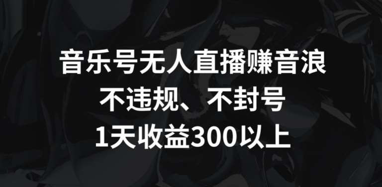 音乐号无人直播赚音浪，不违规、不封号，1天收益300+【揭秘】-问小徐资源库