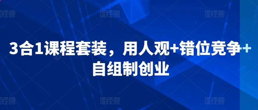3合1课程套装，​用人观+错位竞争+自组制创业-问小徐资源库