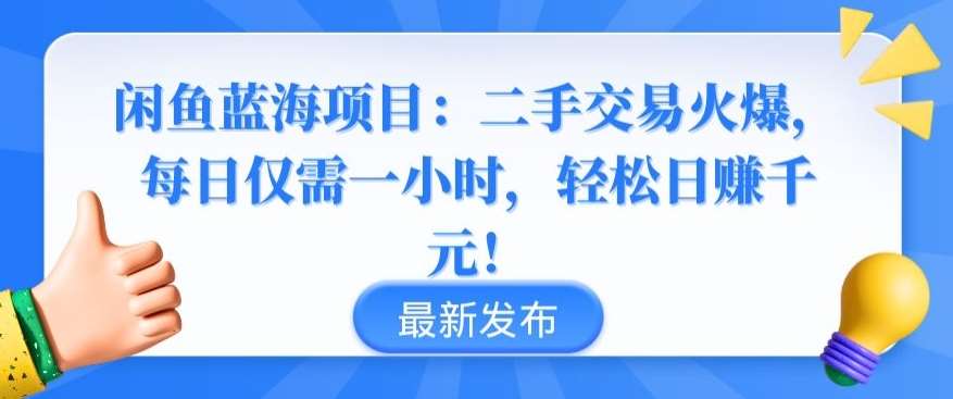 闲鱼蓝海项目：二手交易火爆，每日仅需一小时，轻松日赚千元【揭秘】-问小徐资源库