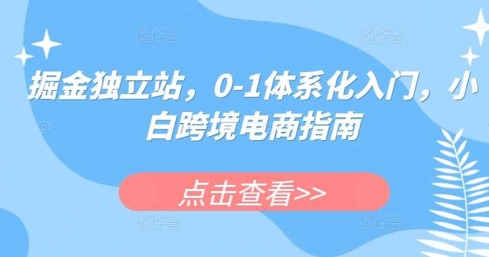 掘金独立站，0-1体系化入门，小白跨境电商指南-问小徐资源库