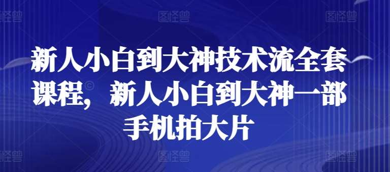 新人小白到大神技术流全套课程，新人小白到大神一部手机拍大片-问小徐资源库