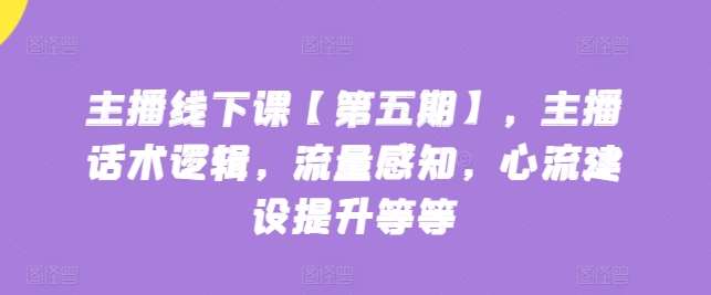 主播线下课【第五期】，主播话术逻辑，流量感知，心流建设提升等等-问小徐资源库