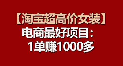 【淘宝超高价女装】电商最好项目：每一单都是高利润-问小徐资源库