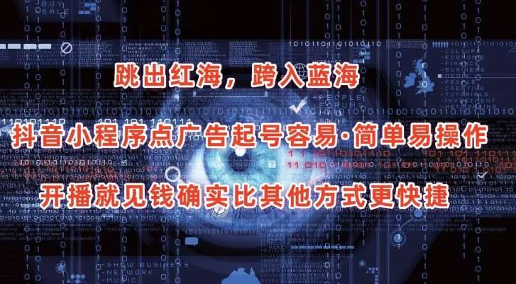 抖音小程序点广告项目，起号容易，简单易操作，开播就见有收益【揭秘】-问小徐资源库