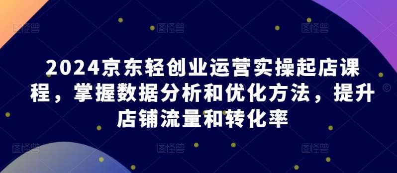 2024京东轻创业运营实操起店课程，掌握数据分析和优化方法，提升店铺流量和转化率-问小徐资源库