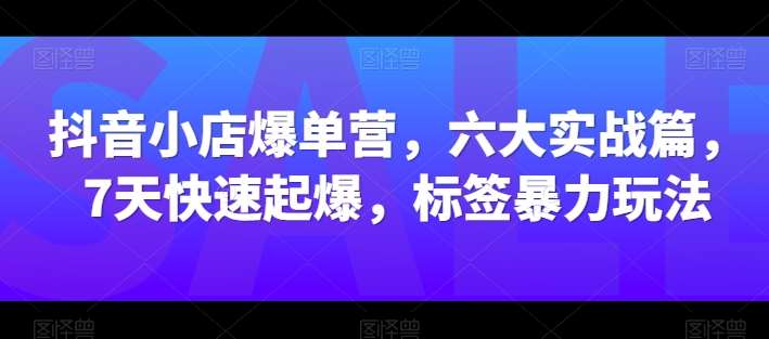 抖音小店爆单营，六大实战篇，7天快速起爆，标签暴力玩法-问小徐资源库