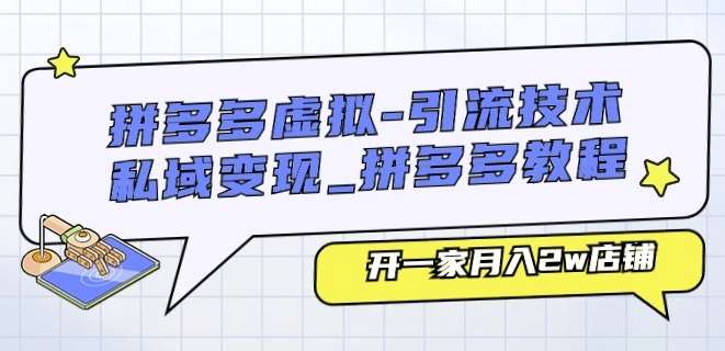 拼多多虚拟-引流技术与私域变现_拼多多教程：开一家月入2w店铺-问小徐资源库