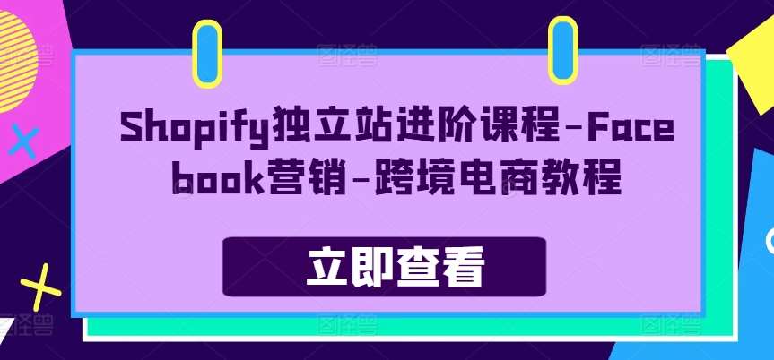 Shopify独立站进阶课程-Facebook营销-跨境电商教程-问小徐资源库