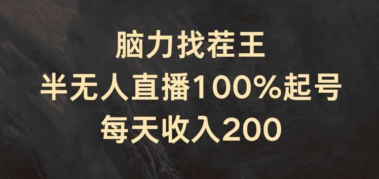 脑力找茬王，半无人直播100%起号，每天收入200+【揭秘】-问小徐资源库