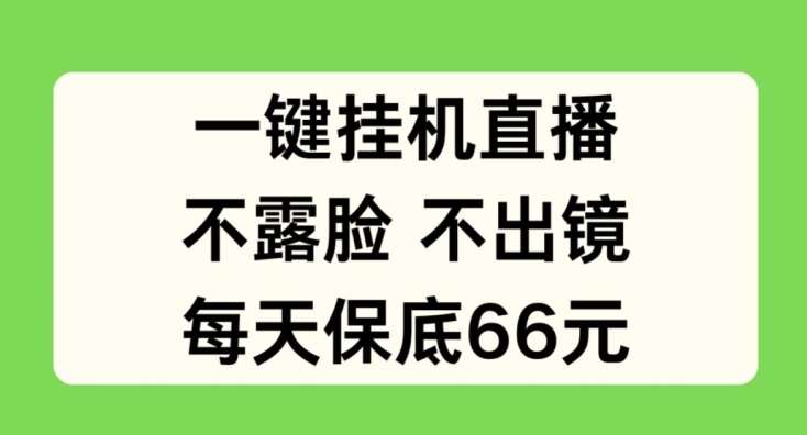 一键挂JI直播，不露脸不出境，每天保底66元【揭秘】-问小徐资源库