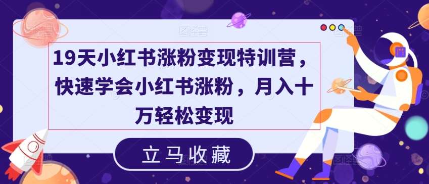 图片[1]-19天小红书涨粉变现特训营，快速学会小红书涨粉，月入十万轻松变现-问小徐资源库