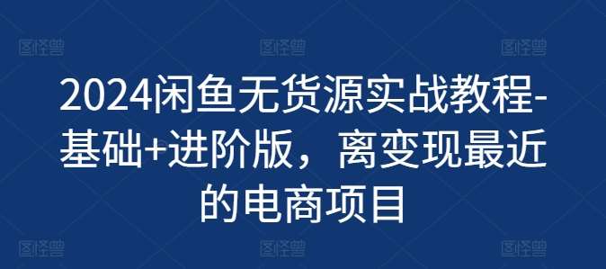 2024闲鱼无货源实战教程-基础+进阶版，离变现最近的电商项目-问小徐资源库