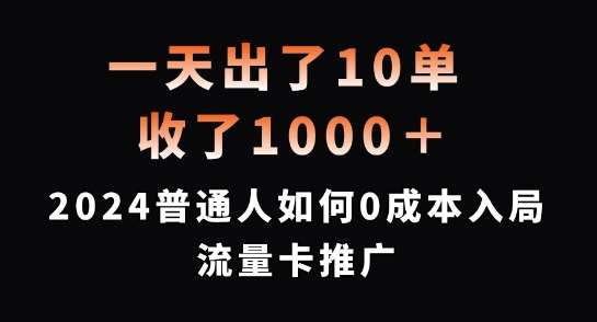 一天出了10单，收了1000+，2024普通人如何0成本入局流量卡推广【揭秘】-问小徐资源库