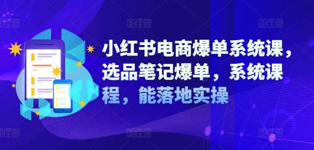 小红书电商爆单系统课，选品笔记爆单，系统课程，能落地实操-问小徐资源库