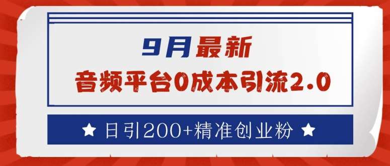 9月最新：音频平台0成本引流，日引200+精准创业粉【揭秘】-问小徐资源库