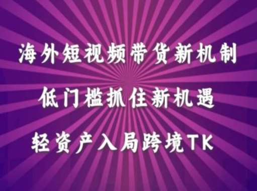 海外短视频Tiktok带货新机制，低门槛抓住新机遇，轻资产入局跨境TK-问小徐资源库