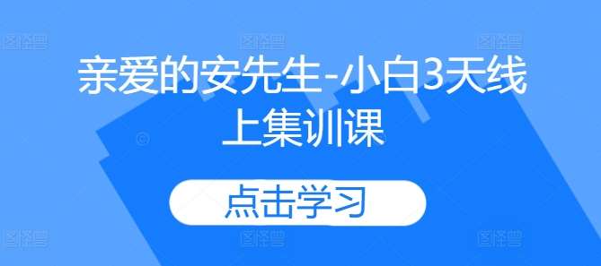 亲爱的安先生-小白3天线上集训课-问小徐资源库