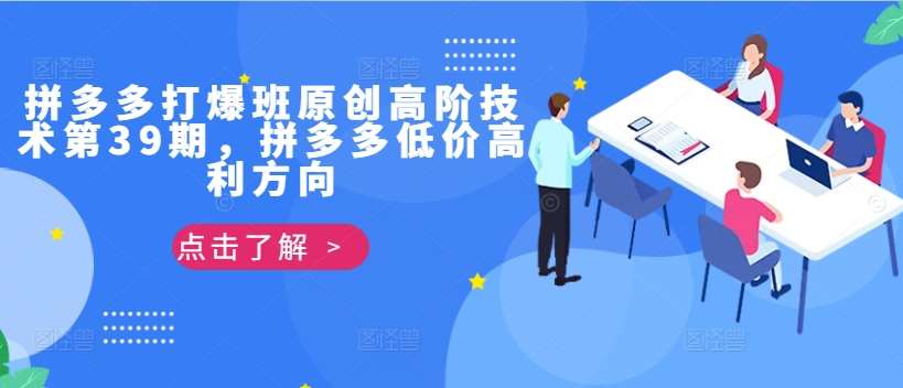 拼多多打爆班原创高阶技术第39期，拼多多低价高利方向-问小徐资源库
