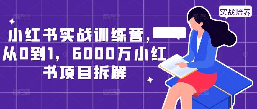 小红书实战训练营，从0到1，6000万小红书项目拆解-问小徐资源库