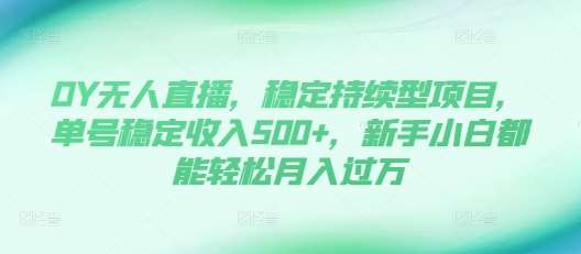 DY无人直播，稳定持续型项目，单号稳定收入500+，新手小白都能轻松月入过万【揭秘】-问小徐资源库