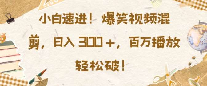 小白速进，爆笑视频混剪，日入3张，百万播放轻松破【揭秘】-问小徐资源库