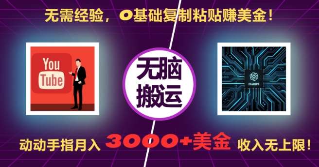 无需经验，0基础复制粘贴赚美刀，动动手指，月入3000+刀，无上限【揭秘】-问小徐资源库