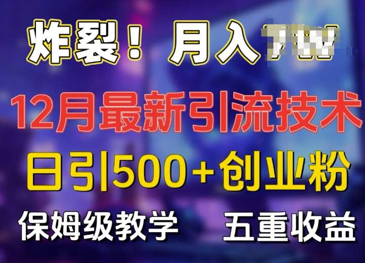 炸裂!揭秘12月最新日引流500+精准创业粉，多重收益保姆级教学-问小徐资源库