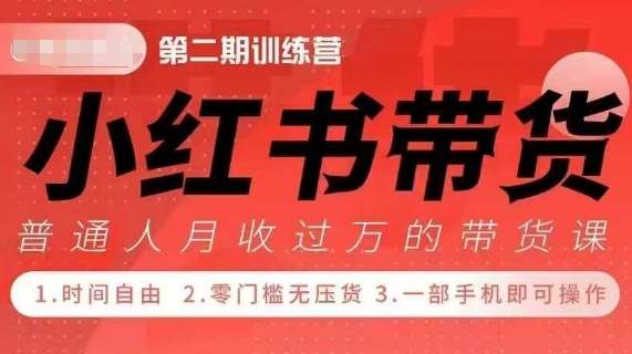 小Red书带货42天训练营 2.0版，宝妈+自由职+上班族+大学生，提高副业收入的大红利项目-问小徐资源库