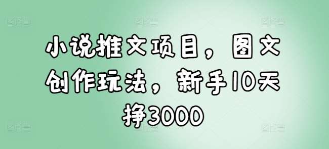 小说推文项目，图文创作玩法，新手10天挣3000-问小徐资源库