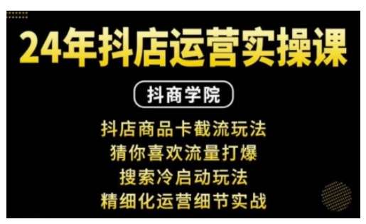 抖音小店运营实操课：抖店商品卡截流玩法，猜你喜欢流量打爆，搜索冷启动玩法，精细化运营细节实战-问小徐资源库