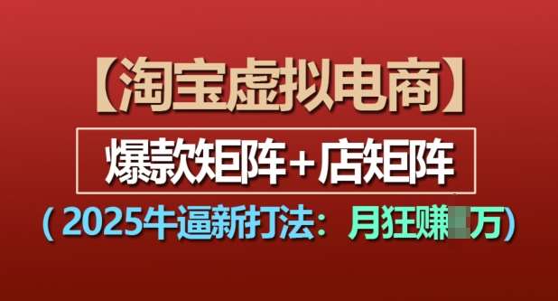 淘宝虚拟电商，2025牛逼新打法：爆款矩阵+店矩阵，月入过万-问小徐资源库