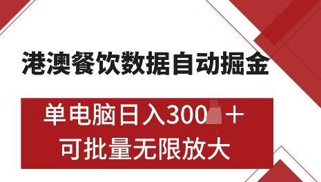 港澳数据全自动掘金，单电脑日入5张，可矩阵批量无限操作【仅揭秘】-问小徐资源库