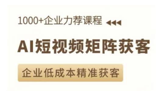 AI短视频矩阵获客实操课，企业低成本精准获客-问小徐资源库