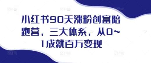 小红书90天涨粉创富陪跑营，​三大体系，从0~1成就百万变现，做小红书的最后一站-问小徐资源库