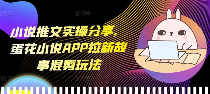 小说推文实操分享，蛋花小说APP拉新故事混剪玩法-问小徐资源库