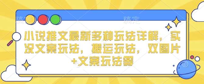 小说推文最新多种玩法详解，实况文案玩法，搬运玩法，双图片+文案玩法等-问小徐资源库