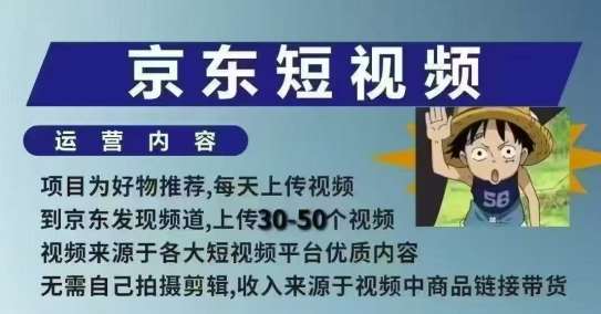 京东短视频带货课，无需自己拍摄剪辑，保姆式教学，两天快速上手-问小徐资源库