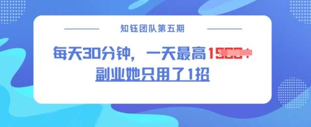 副业她只用了1招，每天30分钟，无脑二创，一天最高1.5k-问小徐资源库