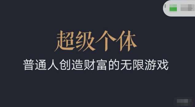 超级个体2024-2025翻盘指南，普通人创造财富的无限游戏-问小徐资源库