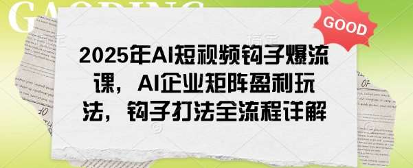 2025年AI短视频钩子爆流课，AI企业矩阵盈利玩法，钩子打法全流程详解-问小徐资源库