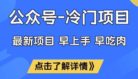 公众号冷门赛道，早上手早吃肉，单月轻松稳定变现1W【揭秘】-问小徐资源库