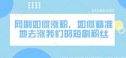 网剧如何涨粉，如何精准地去涨我们的短剧粉丝-问小徐资源库