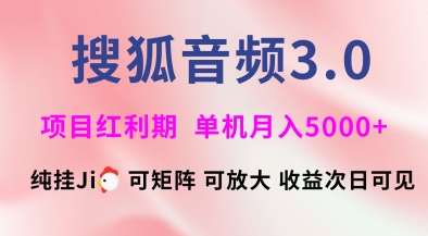 搜狐音频挂ji3.0.可矩阵可放大，独家技术，稳定月入5000+【揭秘】-问小徐资源库
